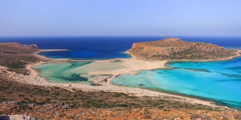 panoramic view of the most beautiful beach of the Crete - Balos lagoon